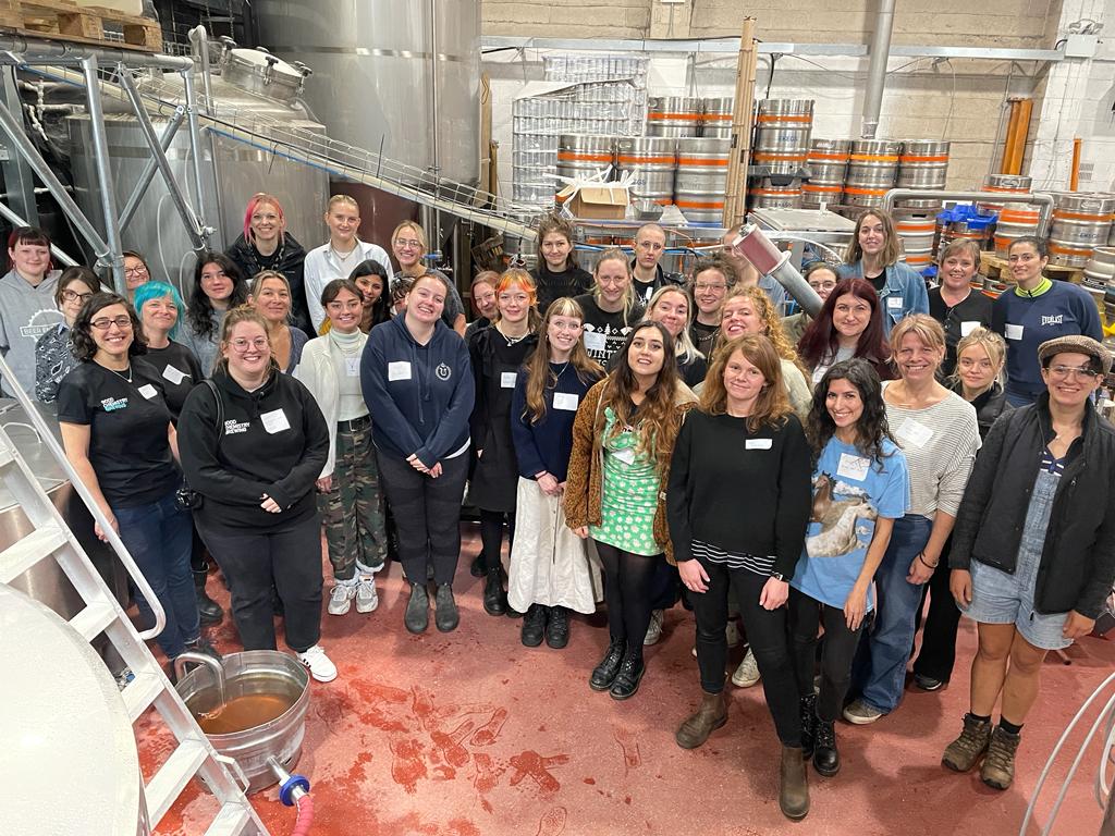 Group of women in brewery
